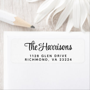 Modern Stylish Script Return Address Label
