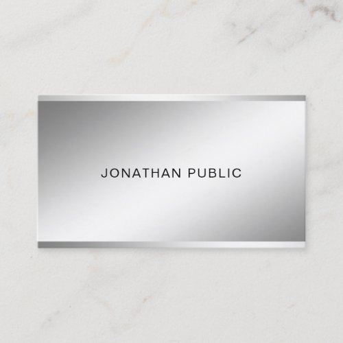 Modern Stylish Silver Look Design Professional Top Business Card