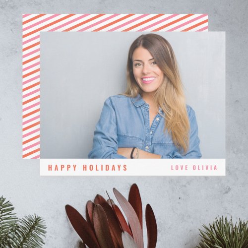 Modern Stylish Simple Christmas Single Photo Holiday Card