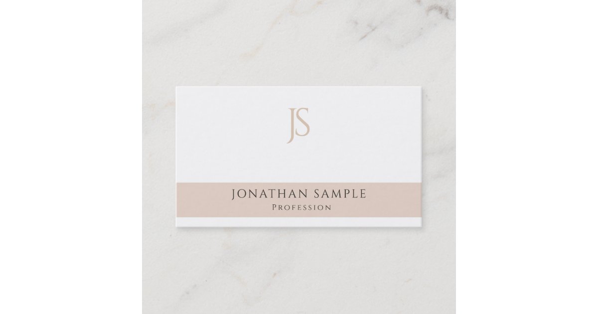 Modern Stylish Simple Professional Monogram Plain Business Card | Zazzle