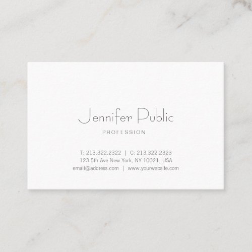 Modern Stylish Simple Template Professional Trendy Business Card