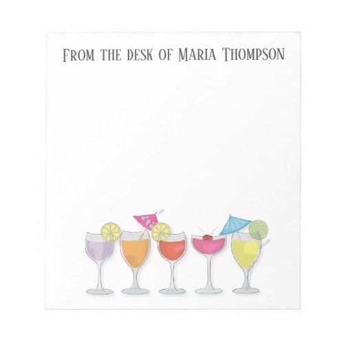 Modern Stylish Simple Trendy Watercolor Drinks Notepad