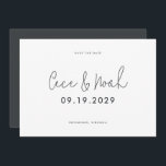 Modern stylish simple typography wedding save the date<br><div class="desc">Modern stylish elegant typography wedding save the date invite. Modern minimal stylish design. Black and white color can be customized.</div>