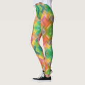 Black Gray Gradient Polygon Pattern Leggings