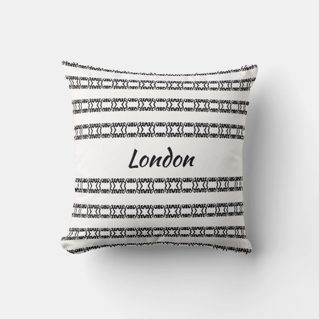 Modern stylish star pattern in black & white throw pillow (Front)