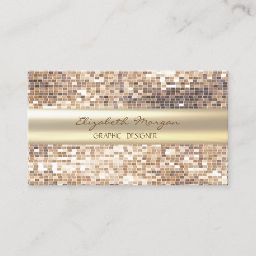 Modern Stylish StripesSequin Business Card