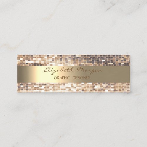 Modern Stylish StripesSequin Mini Business Card