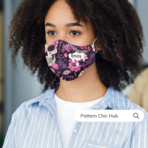Modern Stylish Sugar Skull Pattern Gothic  Premium Face Mask