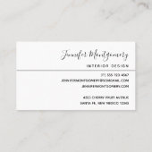 Modern Stylish Teal & Gold Agate on White Business Card (Back)
