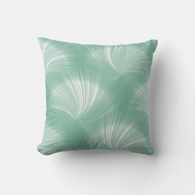 Modern Stylish Teal Green Elegant Pattern Throw Pillow (Front)