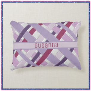 Modern Stylish Textured Purple Striped  Accent Pillow