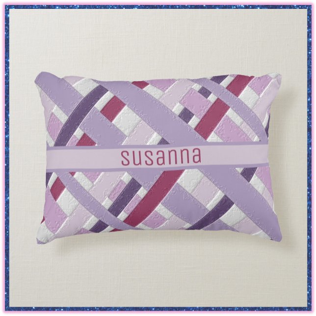 Modern Stylish Textured Purple Striped  Accent Pillow (Creator Uploaded)
