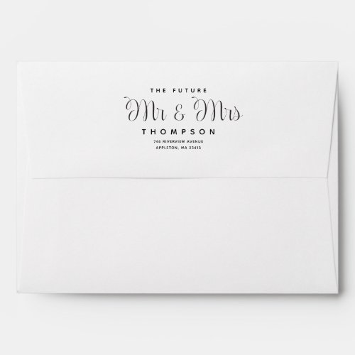 Modern Stylish The Future Mrs and Mr 5x7 Script Envelope