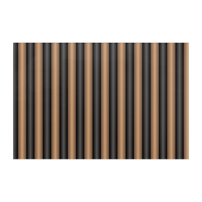 Modern Stylish Toasted Brown Stripes with Depth Acrylic Print (Front)