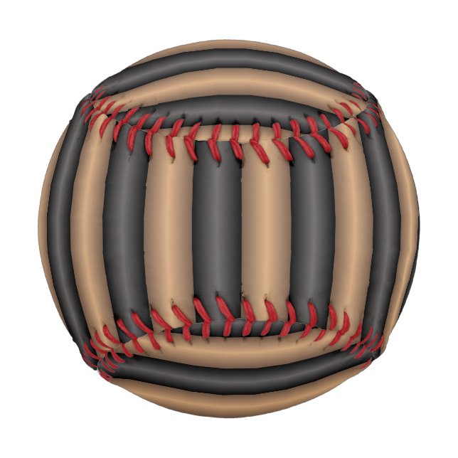 Modern Stylish Toasted Brown Stripes with Depth Baseball (Front)