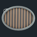 Modern Stylish Toasted Brown Stripes with Depth Belt Buckle<br><div class="desc">This elegant pattern features vertical gradient stripes transitioning from Toasted Almond to Cocoa Brown, alternating with deep black tonal bands. The vertical gradient adds a rich sense of depth and dimension, making the design both warm and sophisticated. Perfect for textiles, modern interiors, and timeless accessories. Find more products with this...</div>