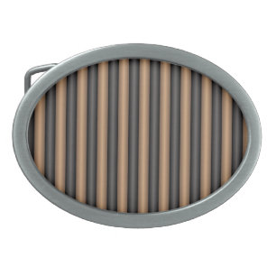 Modern Stylish Toasted Brown Stripes with Depth Belt Buckle