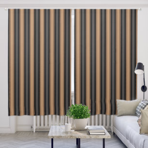 Modern Stylish Toasted Brown Stripes with Depth Blackout Curtains