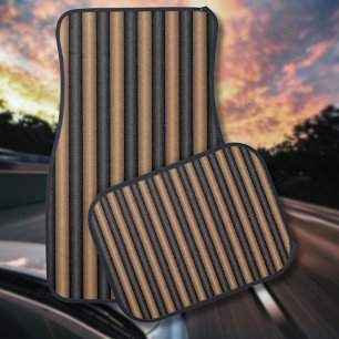Modern Stylish Toasted Brown Stripes with Depth Car Floor Mat