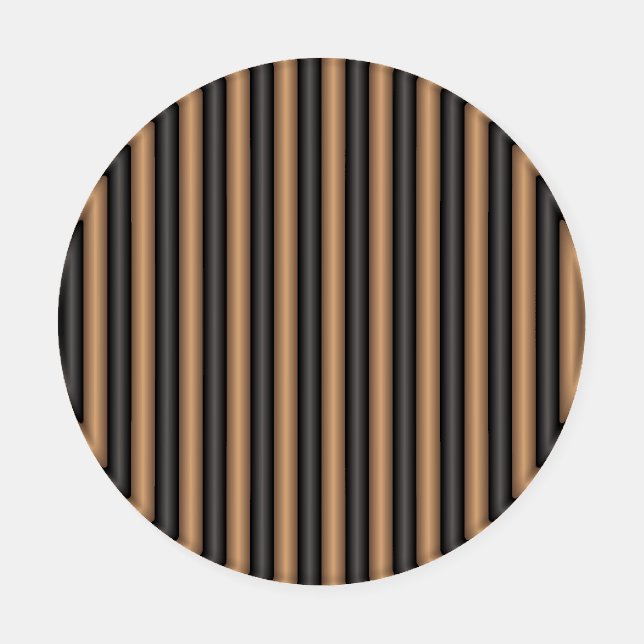 Modern Stylish Toasted Brown Stripes with Depth Coaster Set (Single)