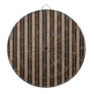 Modern Stylish Toasted Brown Stripes with Depth Dart Board
