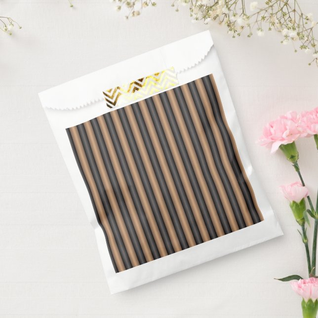 Modern Stylish Toasted Brown Stripes with Depth Favor Bag (Sealed)