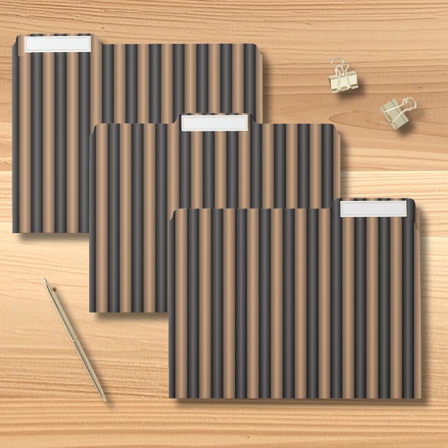 Modern Stylish Toasted Brown Stripes with Depth File Folder (Creator Uploaded)
