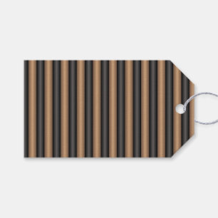 Modern Stylish Toasted Brown Stripes with Depth Gift Tags