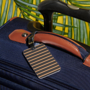 Modern Stylish Toasted Brown Stripes with Depth Luggage Tag