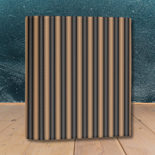 Modern Stylish Toasted Brown Stripes with Depth Mini Binder