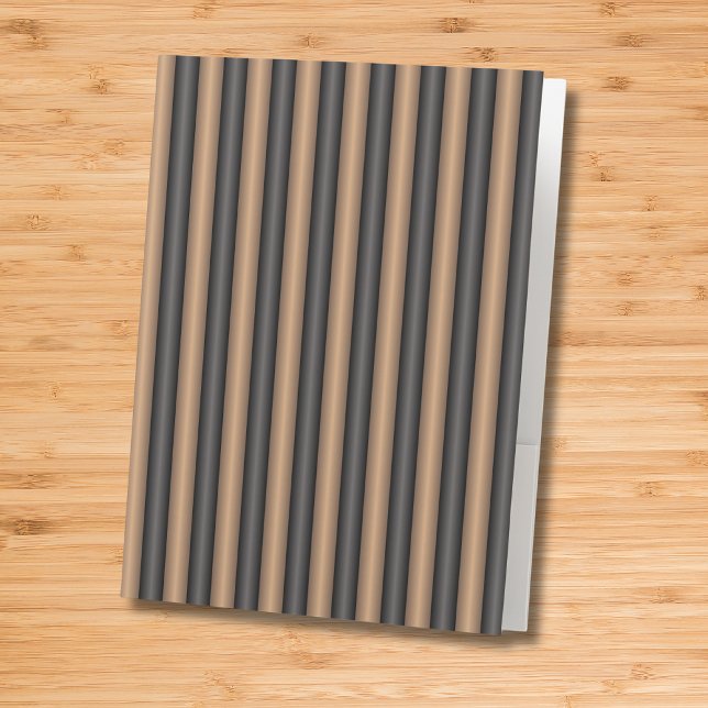 Modern Stylish Toasted Brown Stripes with Depth Pocket Folder (Creator Uploaded)