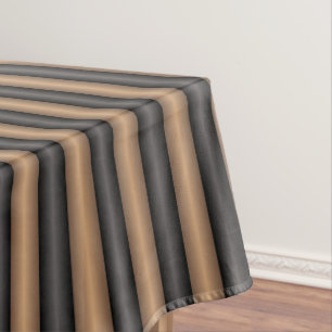 Modern Stylish Toasted Brown Stripes with Depth Tablecloth