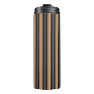 Modern Stylish Toasted Brown Stripes with Depth Thermal Tumbler