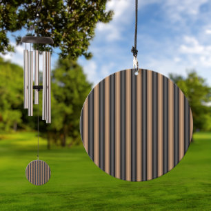 Modern Stylish Toasted Brown Stripes with Depth Wind Chime