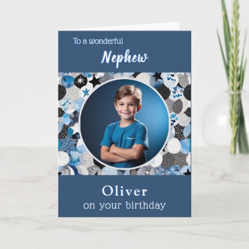 Modern Stylish Trendy 1 Photo Nephew Birthday