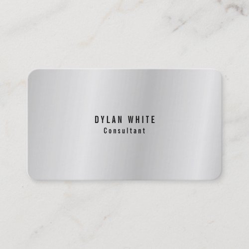 Modern Stylish Trendy Creative Silver Grey Business Card