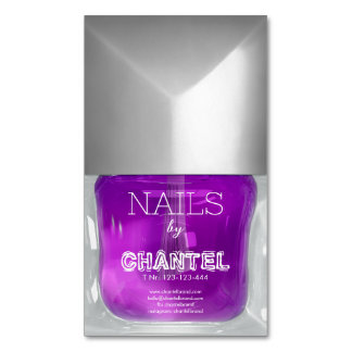Modern stylish trendy lilac nail polish chic business card magnet