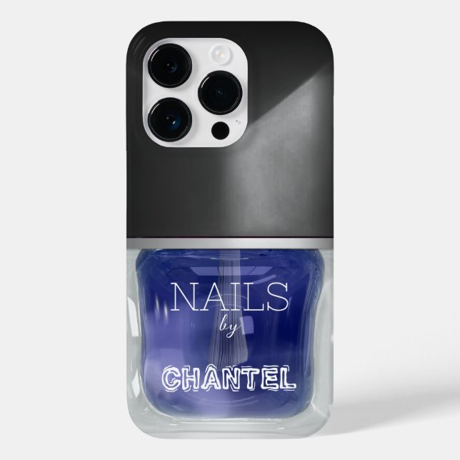 Modern stylish trendy navy blue nail varnish  Case-Mate iPhone case (Back)