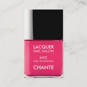 Modern Stylish Trendy Neon Pink Nail Polish Chic Business Card by busied at Zazzle