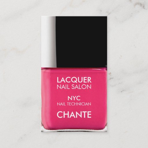 Customizable Modern stylish trendy neon pink nail polish chic business card