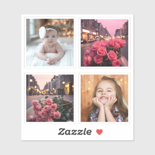 Modern Stylish Trendy Personalized Custom Photo Sticker (Sheet)