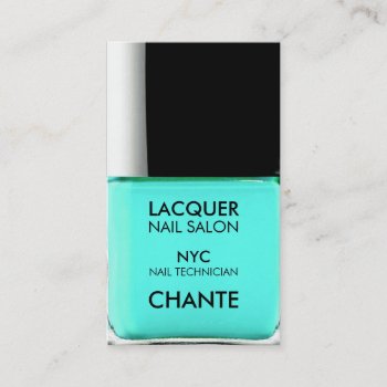 Modern Stylish Trendy Turquoise Nail Polish Chic Business Card by busied at Zazzle