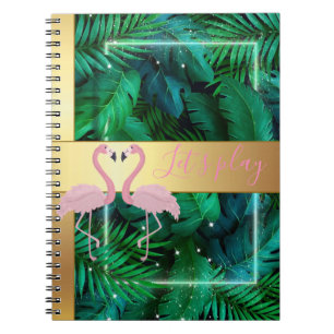 Modern Stylish,Tropical Palm Leaves,Pink Notebook