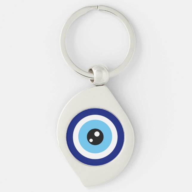 Modern Stylish Turkish Evil Eye Protection Keychain (Front)