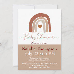 Modern stylish two tone rainbow boho baby shower   invitation