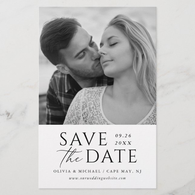 Modern Stylish Typography Budget Save the Date (Front)