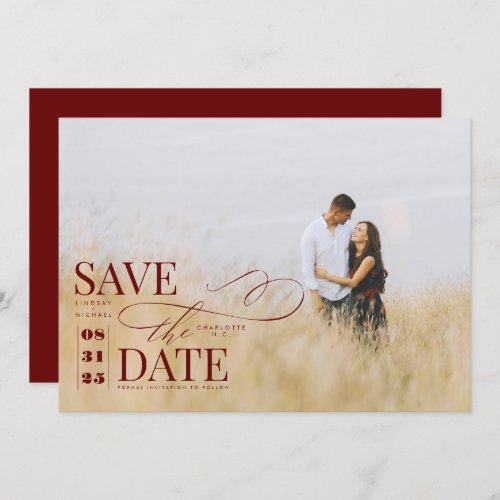 Modern Stylish Typography Save the Date Photo