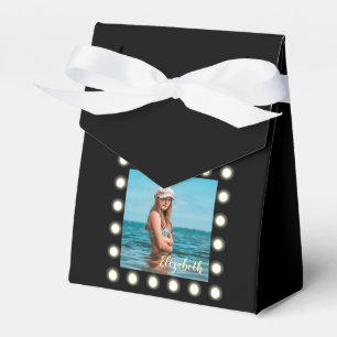 Modern Stylish Unique Black Square Photo Frame Favor Boxes