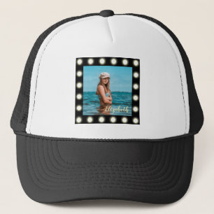 Modern Stylish Unique Black Square Photo Frame Trucker Hat