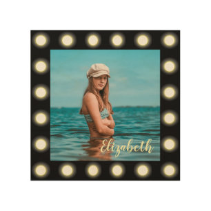 Modern Stylish Unique Black Square Photo Frame Wood Wall Art